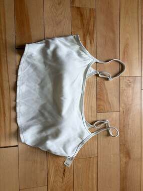Aerie Ribbed Cropped Cami Tank Top White Size XL